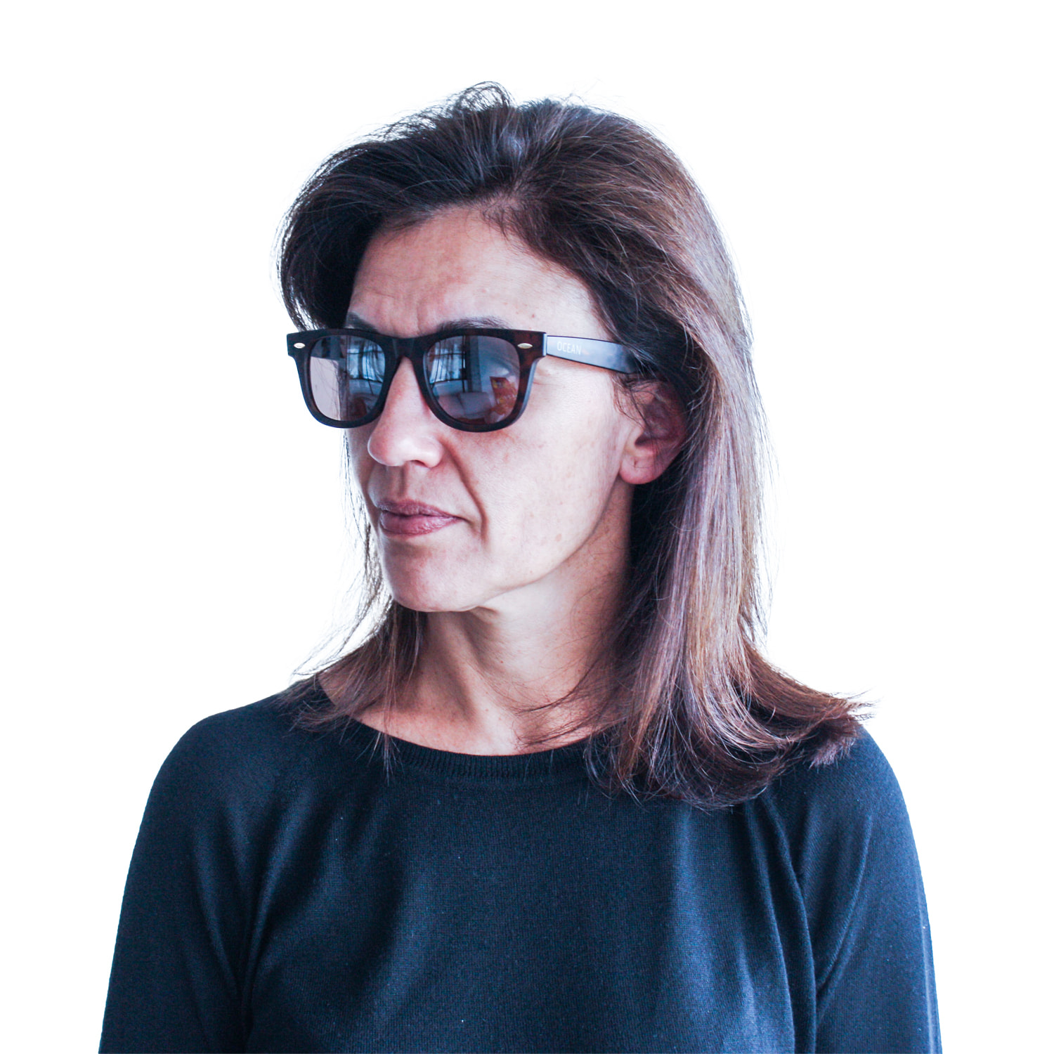 Gafas de sol OCEAN SAIN DENIS - Negro brillante / Verde
