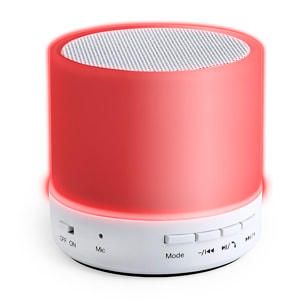 Altoparlante Bluetooth con luci LED multicolori. Potenza sonora 3W. Batteria 300mAh