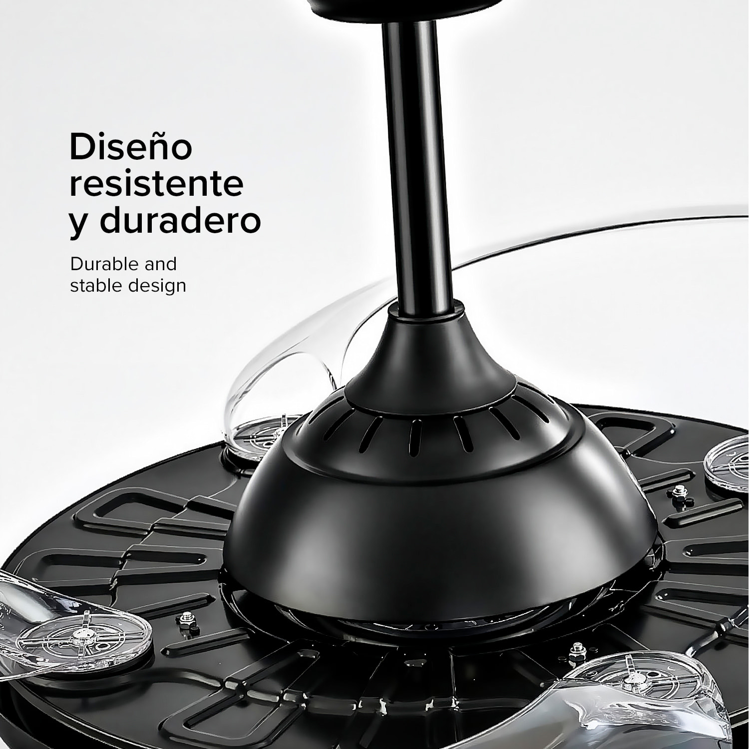 Ventilatore da soffitto 8808, 120 cm, pale retrattili. Motore DC da 36 W, luci LED dimmerabili da 60 W, 6 velocità, modalità inverno/estate. Controllabile tramite telecomando o app per dispositivi mobili.