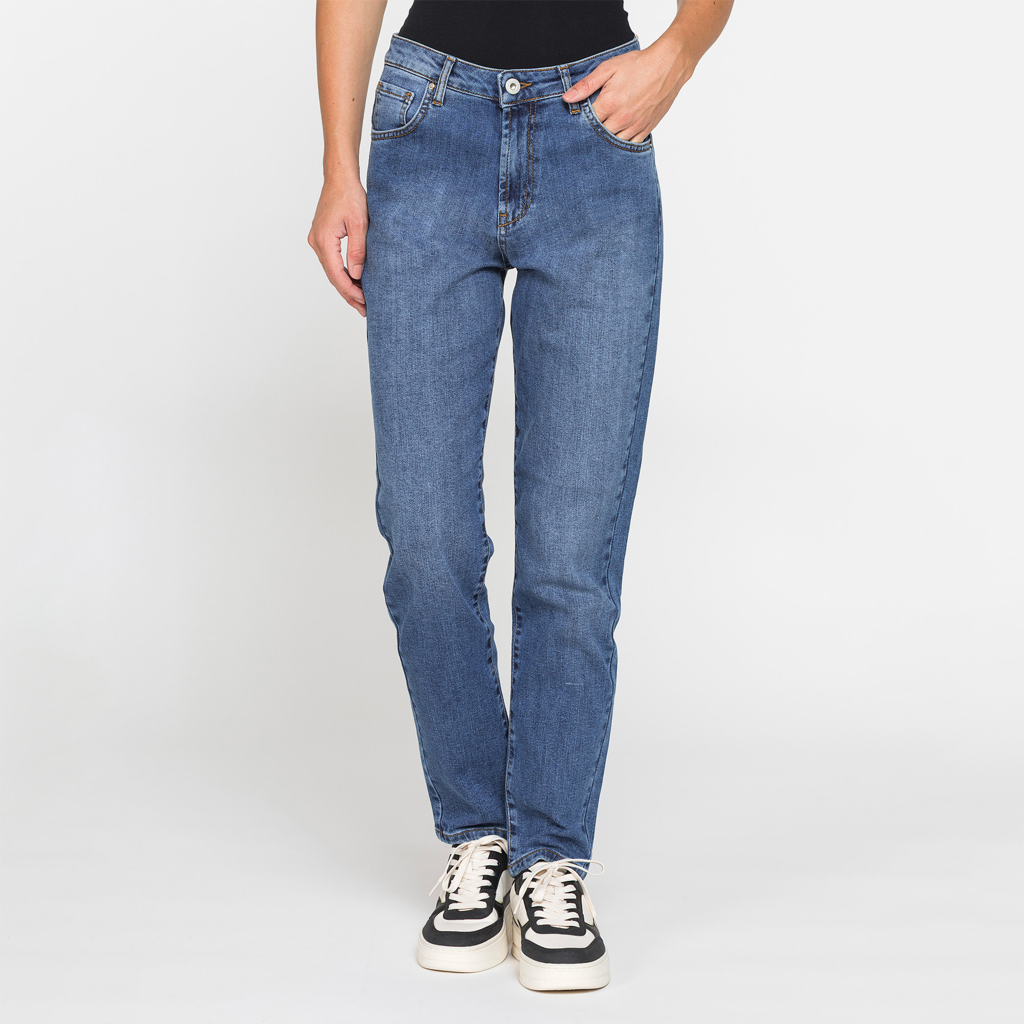 JEANS MOM CINQUE TASCHE IN DENIM STRETCH 12,2oz