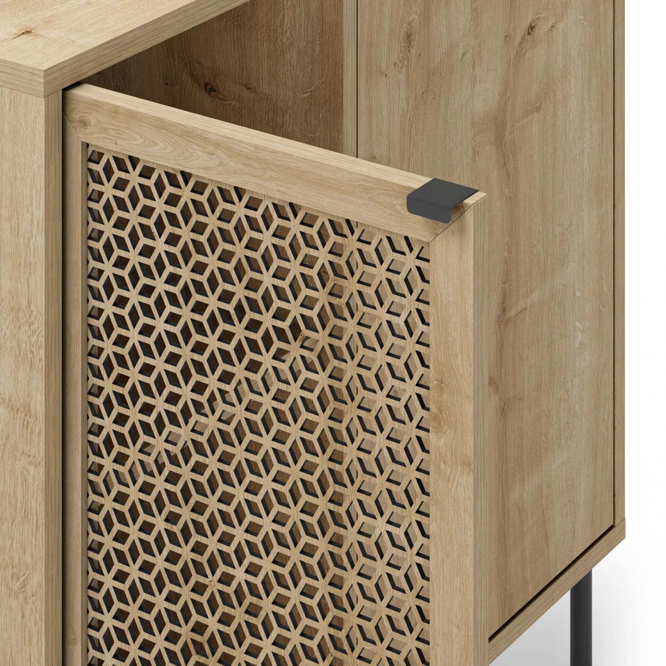 Cómoda Koivu 2 puertas Roble Negro