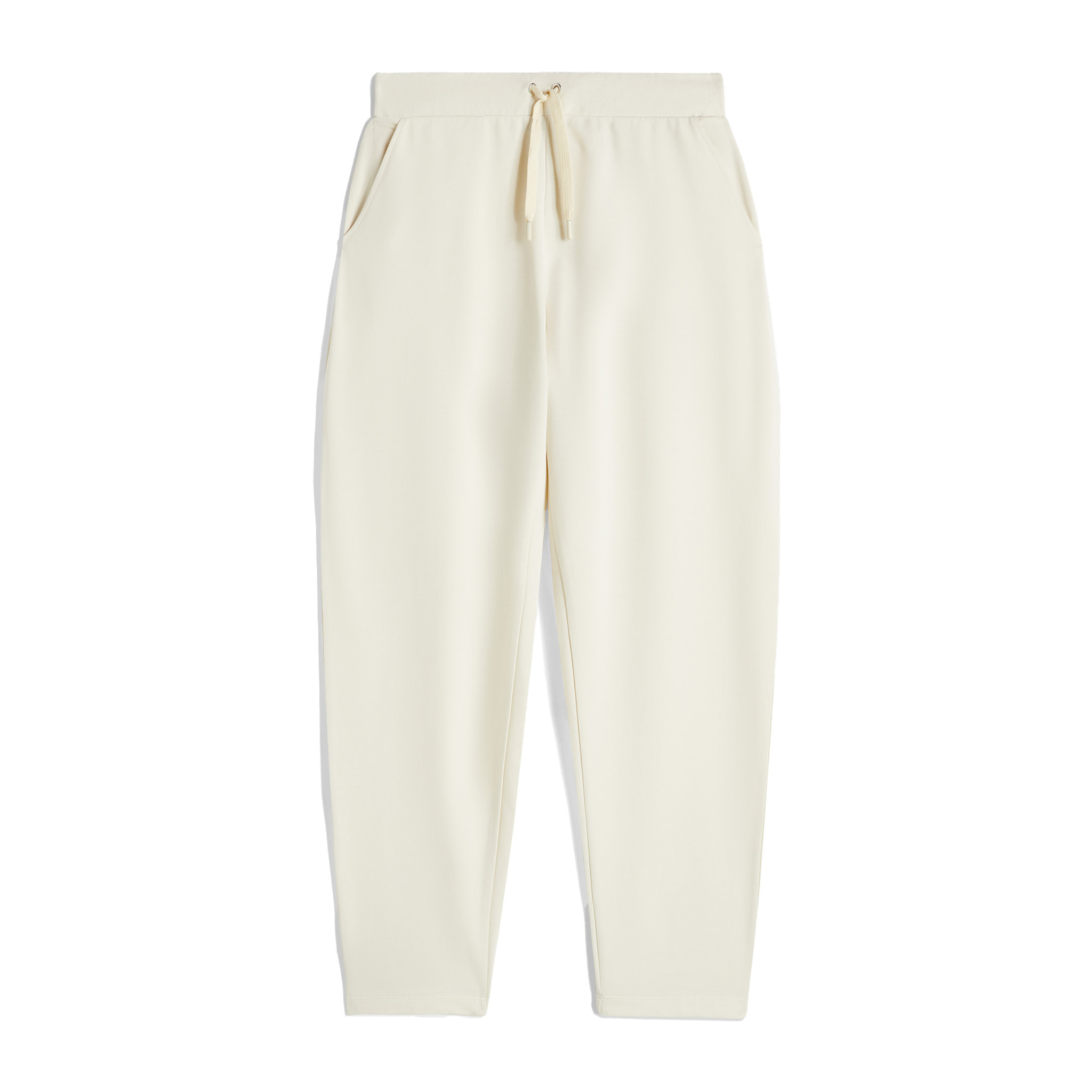 Pantaloni carrot fit in french terry con grafica sul fondo