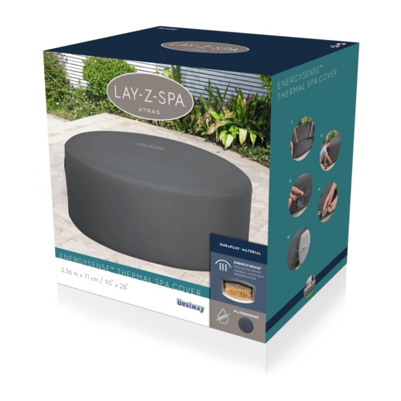 Bestway Couverture thermique EnergySense spa rond 236 x 71 cm