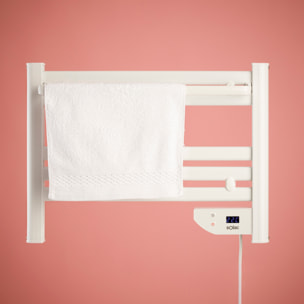 Toallero Eléctrico Tromsø | 100W Bajo Consumo | Temporizador 8h | Temperatura 5-40° | Instalación fácil (kit incluido) | Area de cobertura amplia | Aluminio blanco | IP24 Apto para baños - Solac
