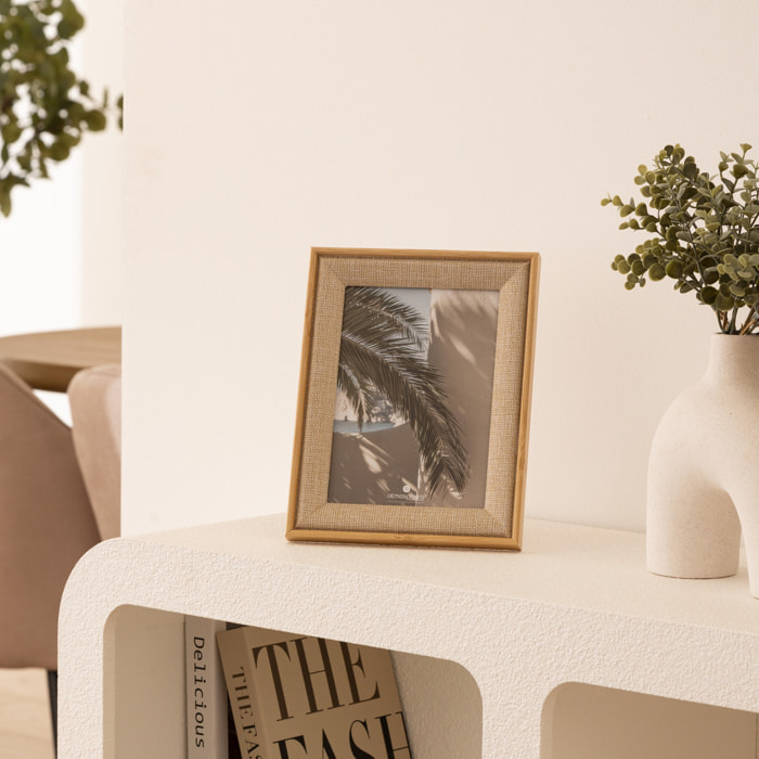 Cadre photo Zera tissu beige 13x18cm