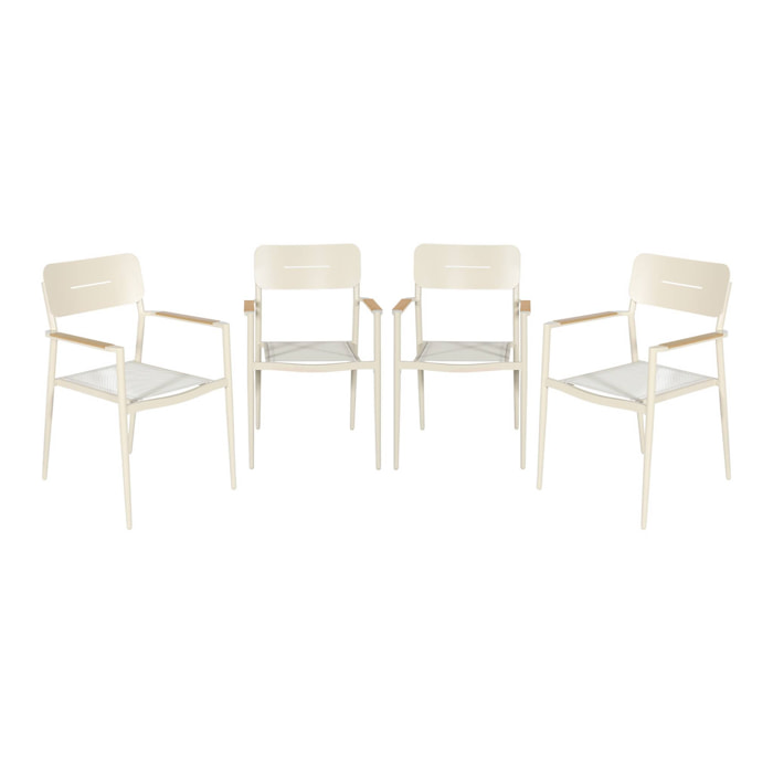 Fauteuil de jardin aluminium et textilène (lot de 4) FIRA