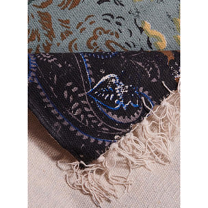 Tapis artisanal  Kilim sans velours NOVU motif ethnique