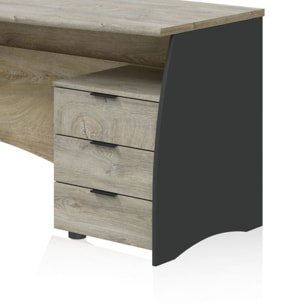 Mesa de escritorio Elan 3 cajones Roble Alaska - Gris Antracita