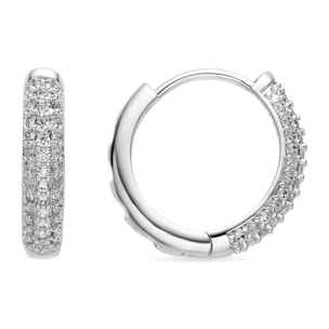 Pendientes de 13mm de diámetro con Circonita Brillante acabado plata
