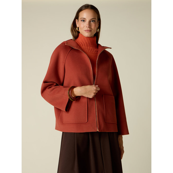 Oltre - Caban con cappuccio e zip - Arancione