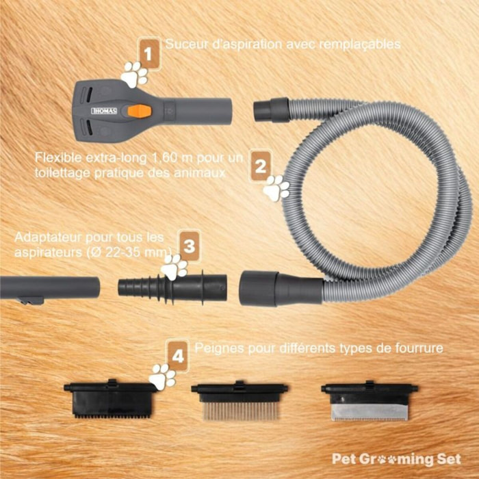 Accessoire toilettage THOMAS Toilettage douce chiens chats aspirateur