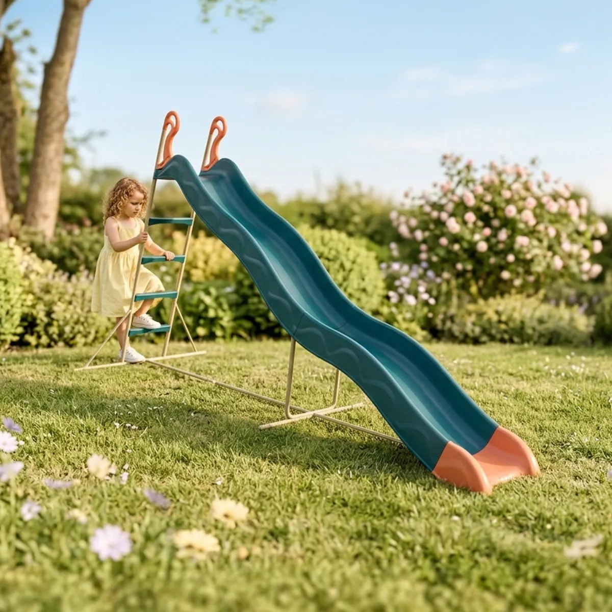 Toboggan PYROU Bleu 3,32 m, 3-12 ans