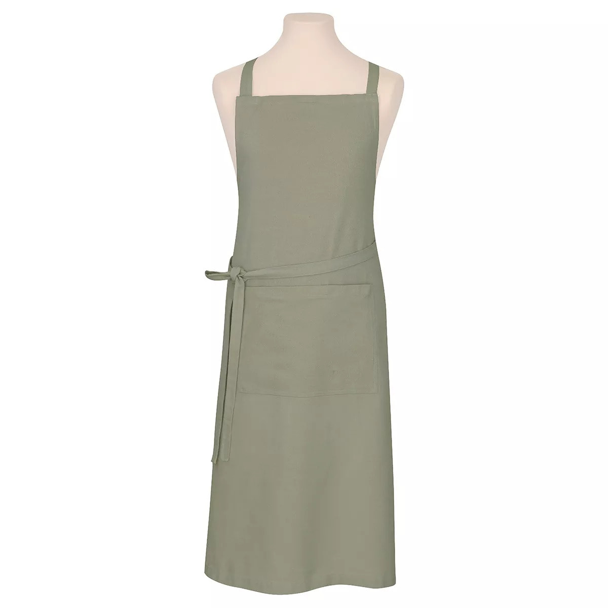Tablier pur coton lavé 155 g/m² motif jacquard vert Bastide verde