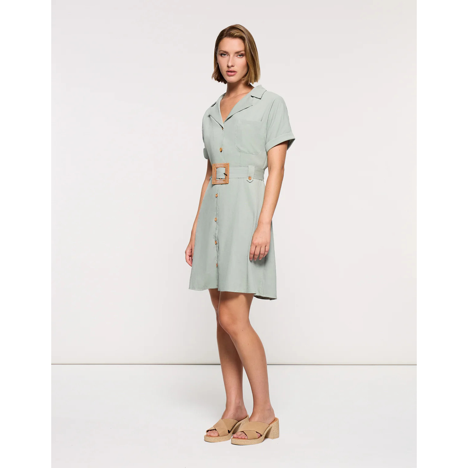 Vestido Corto Caqui Claro - Ilice