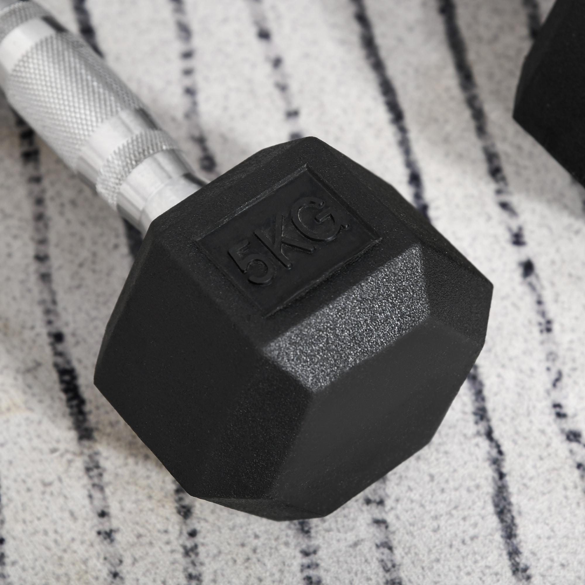 Juego de Mancuernas Hexagonales 2 x 5 kg Juego de Pesas con Barras de Conexión Kit de Entrenamiento de Fitness para Gimnasio en Casa