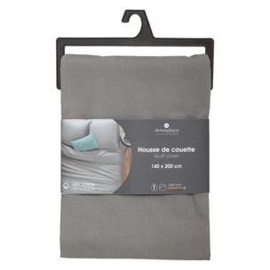 Housse de couette "Carina" en coton gris souris 140x200cm