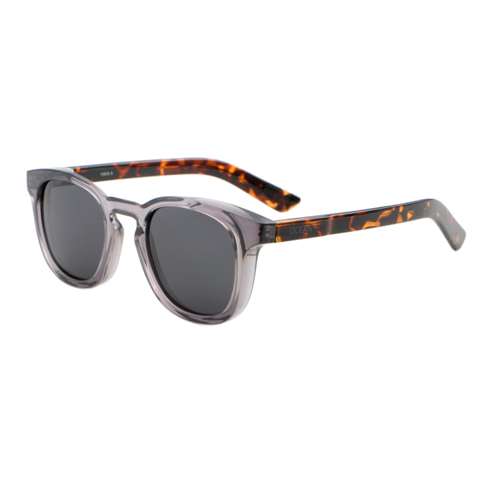 Gafas de sol OCEAN CASSIS - Azul oscuro / Gris transparente con patillas en carey y lente ahumada