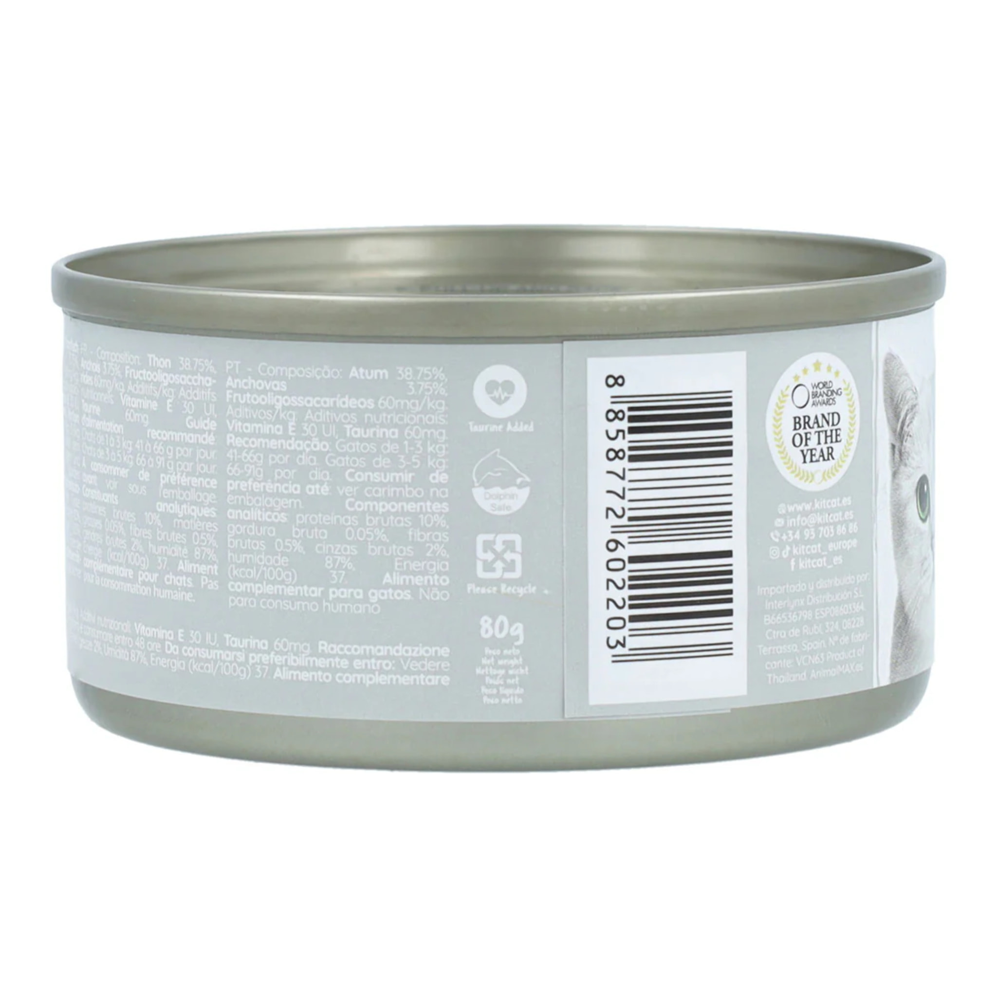 Kit Cat Lata Toppers - Atún & Anchoas 80 g Comida húmeda para gatos