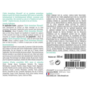 OLIOSEPTIL - Huile aromatique aux 41 huiles essentielles - Association de 41 huiles essentielles 100% pures et naturelles - Soin et hygiène pour toute le famille - 100 ml