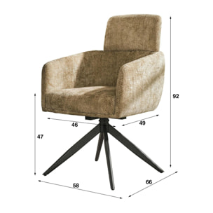 Fauteuil pivotant sable (lot de 2) CREEK