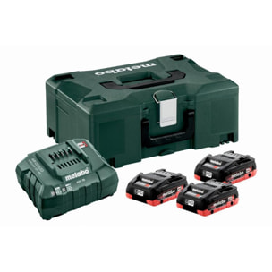 Pack énergie 18V - METABO - avec 3 Batteries 4,0 Ah LiHD - Chargeur ASC 55 - coffret MetaBox - 685133000