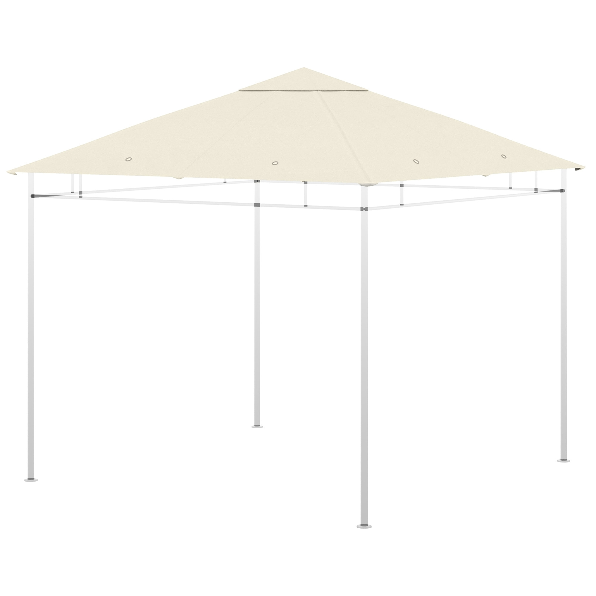 Techo de Repuesto para Cenador, 3x3 m, Cubierta de Repuesto con 8 Orificios de Drenaje, Ventilación y Protección UV, SOLO Toldo de Recambio para Pabellón Gazebo, Blanco Crema