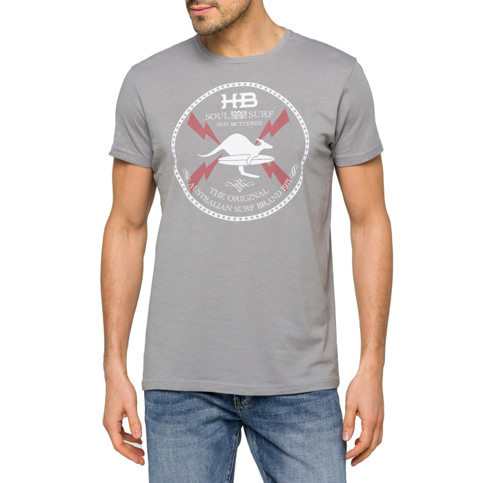 T-shirt in cotone 150 gr Hot Buttered Soulsurf Grigio Chiaro.