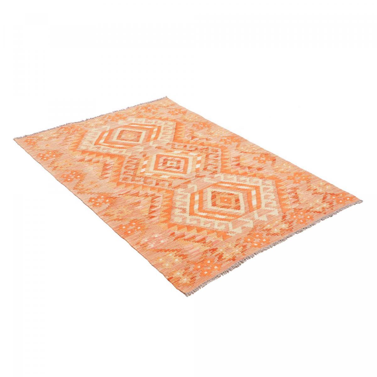 Tapis kilim géométrique, tissé plat en laine, ZIRU