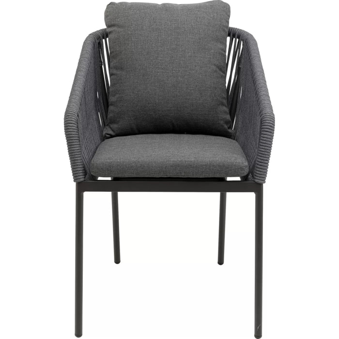 Chaise de jardin avec accoudoirs Cyprus grise Kare Design