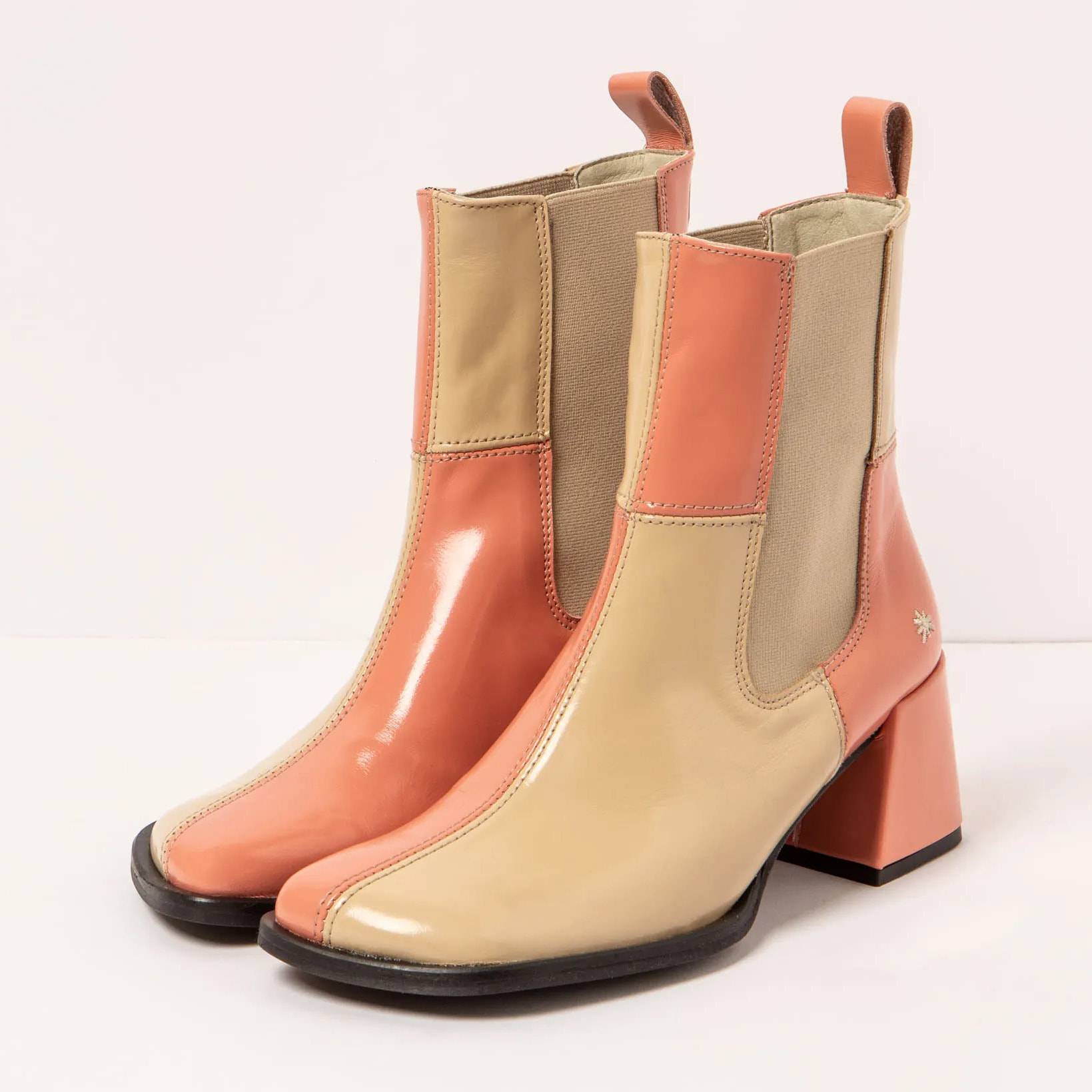 Botines 1707 NAPPA SHINNY CHAMPAGNE-FLAMINGO/ VERONA color Champagne-flamingo