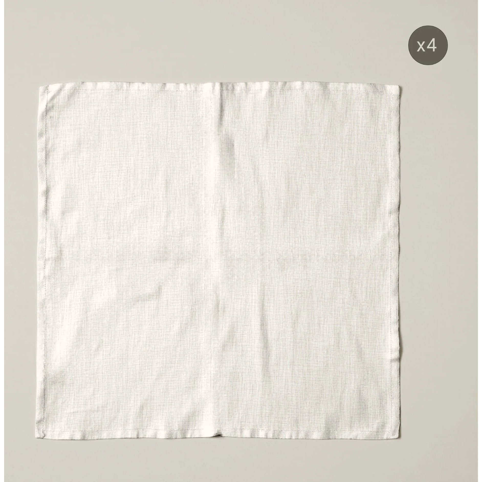 Lot de 4 serviettes Uni Naturel 102