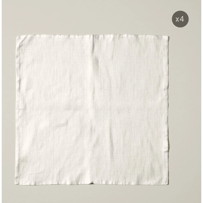 Lot de 4 serviettes Uni Naturel 102