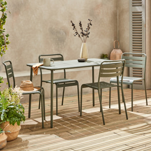 Table de jardin métal + 4 assises AMELIA