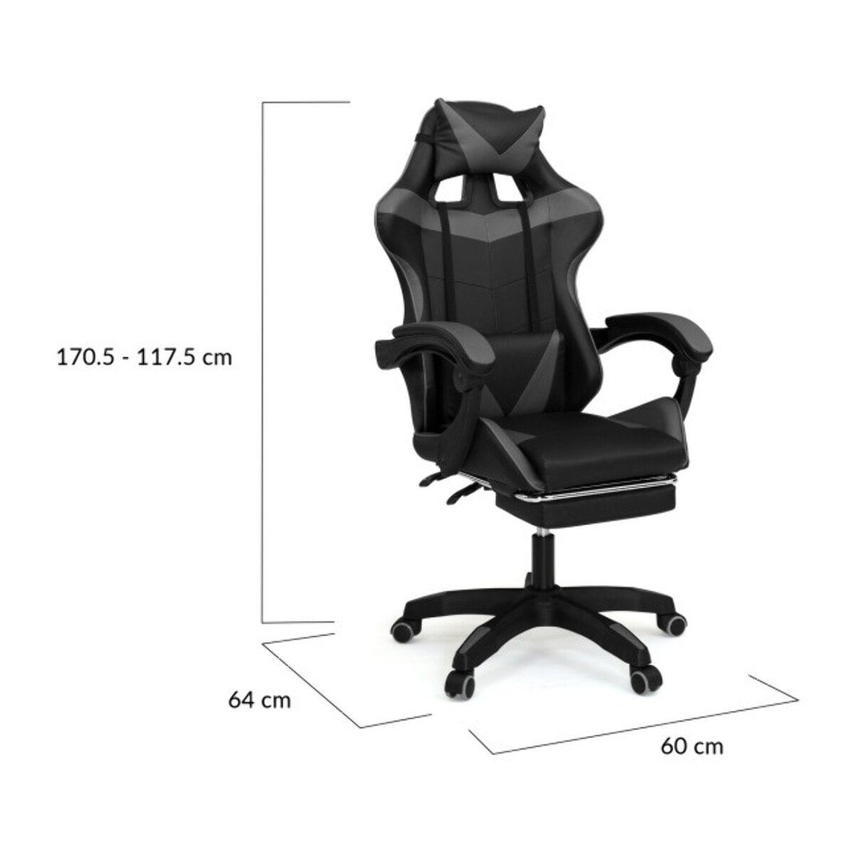 Fauteuil spécial gaming - Gris