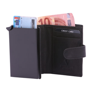 Portafoglio  da uomo In Vera pelle Made in Italy 7,5x10x2,5 cm