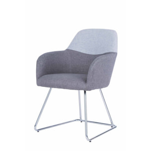 Sedia da ufficio Tauranga, Seduta da attesa con braccioli per ufficio, Seduta ergonomica da attesa, 62x57h83 cm, Grigio