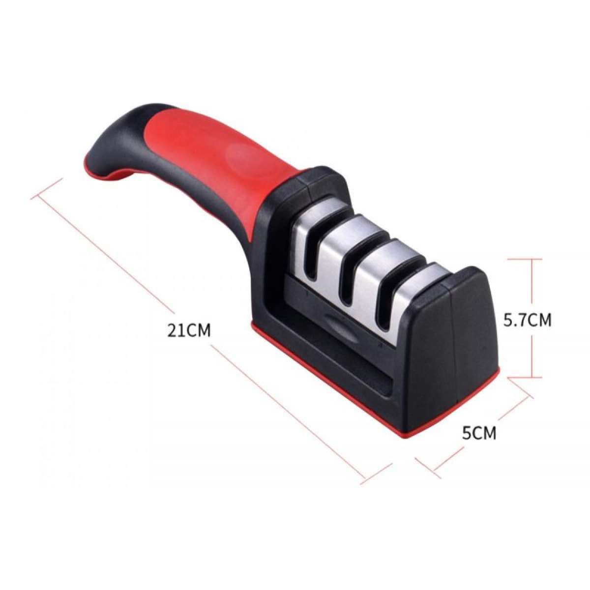 Aiguiseur de couteaux robuste rouge Herzberg HG8101-BLK