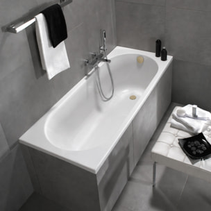 Baignoire droite 170 x 70 VILLEROY & BOCH O.Novo + Pieds + Vidage WIRQUIN doré