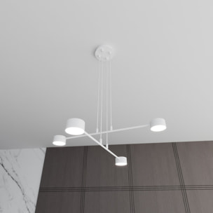 Lampada a sospensione Modus in acciaio bianco