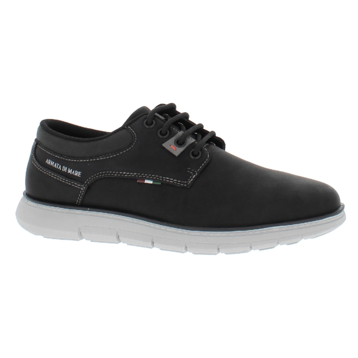 Armata di Mare Scarpe Uomo Scarponcino Casual Stringate con Soletta Rimovibile in Memory Foam AMU W24L635 Black