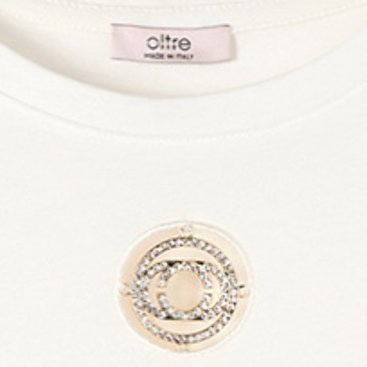Oltre - Camiseta con incrustación y cristales - Blanco