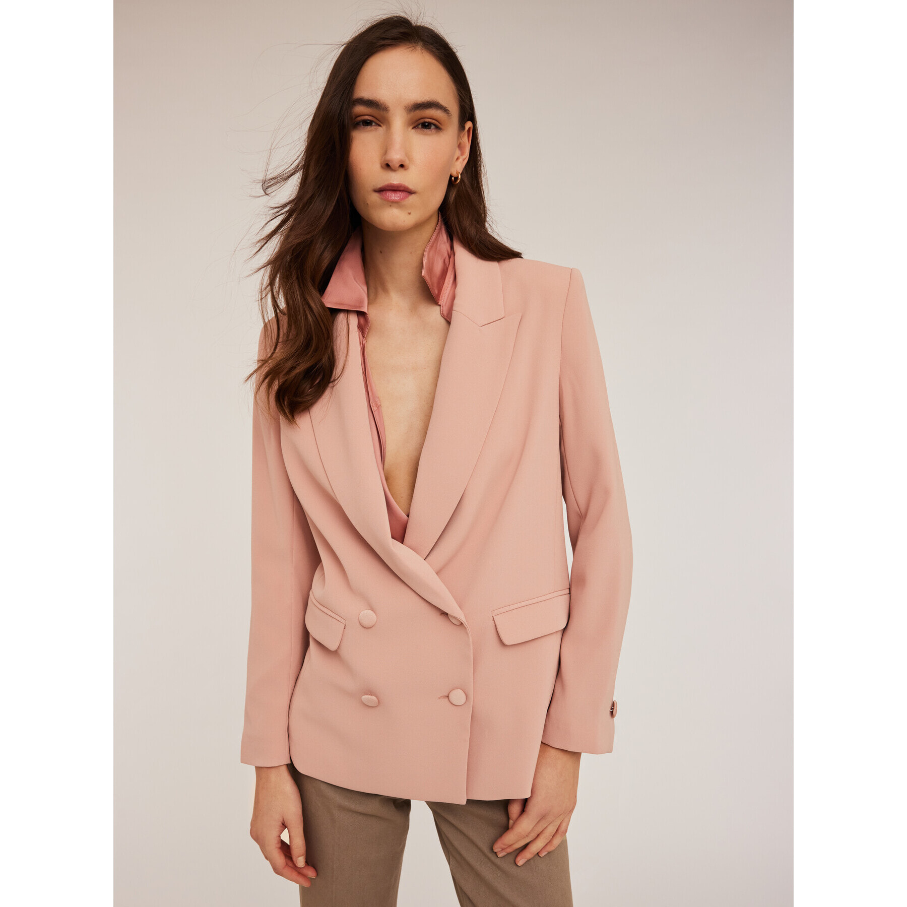 Motivi - Blazer oversize con doble botonadura - Rosa cipria