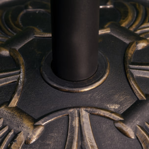 Base de Sombrilla Peso 13 kg Soporte para Parasol Redondo de HDPE y Cemento para Poste de Paraguas de Ø35/38/48 mm para Terraza Patio Jardín Playa Ø48x34 cm Bronce