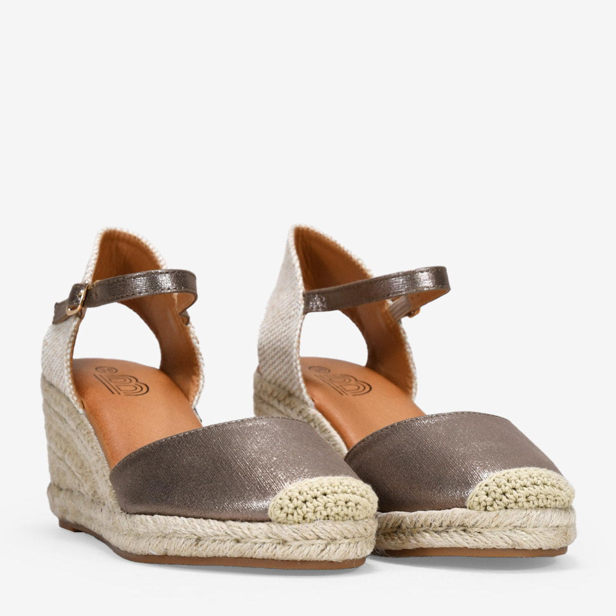 Alpargatas de cuña bronce con esparto