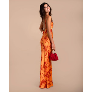 Vestido largo lencero con tirantes