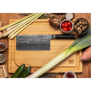 Mannaia martellata | acciaio damasco | L: 19 cm