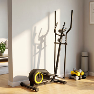 Bicicleta Elíptica para Casa, Máquina Elíptica Silenciosa con Bluetooth Compatible con App, 8 Niveles de Resistencia Magnética, Monitor LCD y Sensor de Pulso, Ruedas, Carga 120 kg