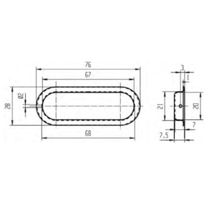 Poignée cuvette MONIN - Inox - 68 x 21 mm -131810