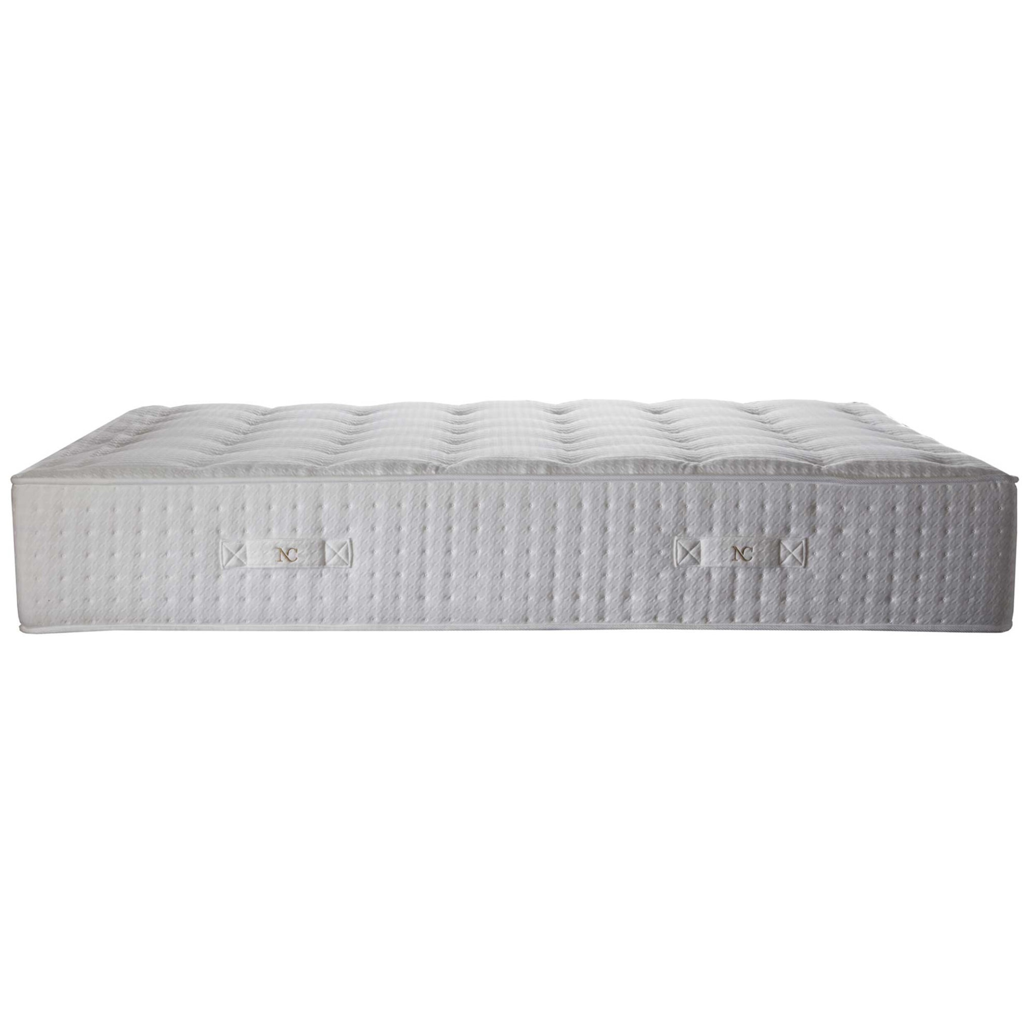 Ensemble matelas mousse haute résilience CALLISTO, H29 cm, accueil mémoire de forme, sommier blanc pieds de poule