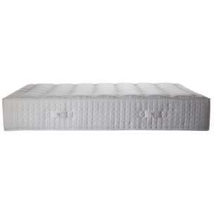 Ensemble matelas mousse haute résilience CALLISTO, H29 cm, accueil mémoire de forme, sommier blanc pieds de poule